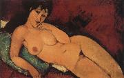 Amedeo Modigliani Nude on a blue cushion oil on canvas